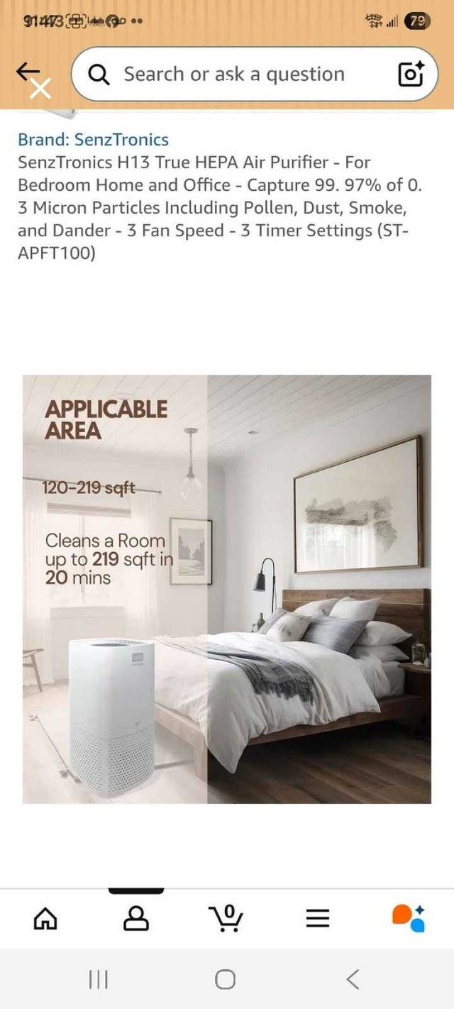 Senztronics H13 True HEPA Air Purifier - photo 2