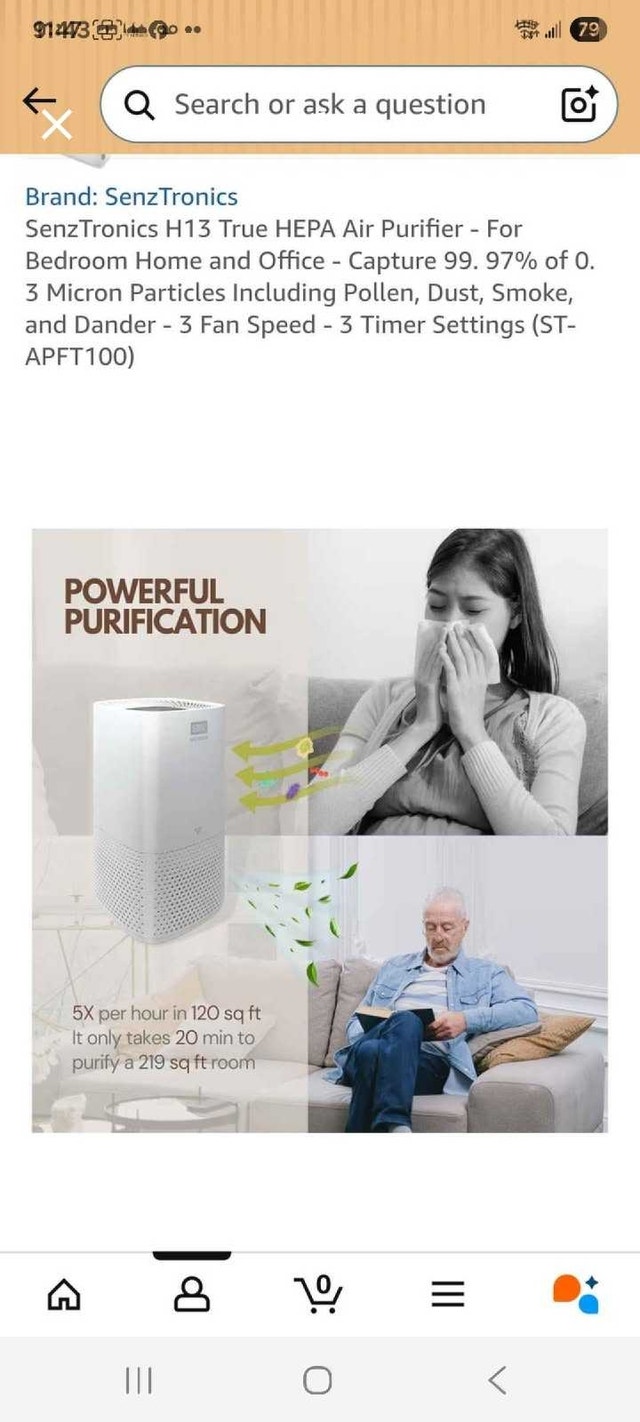 Senztronics H13 True HEPA Air Purifier - photo 3