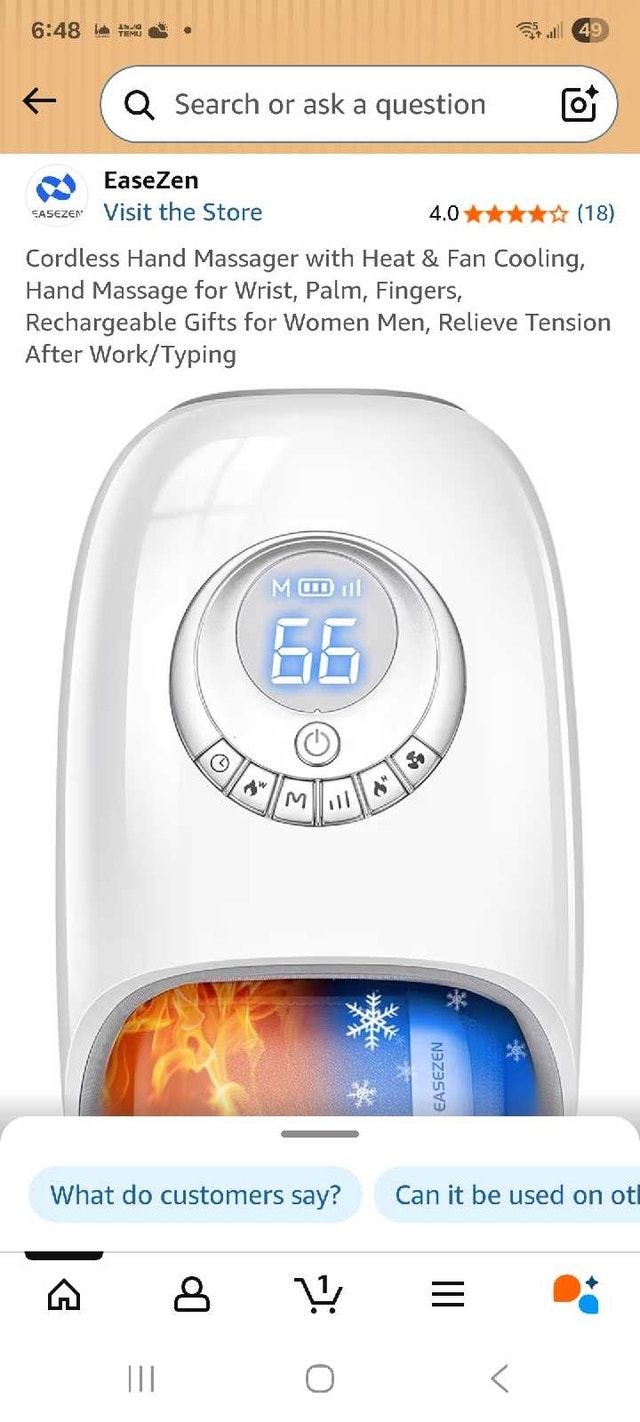 EaseZen Hand Massager with Heat & Cooling