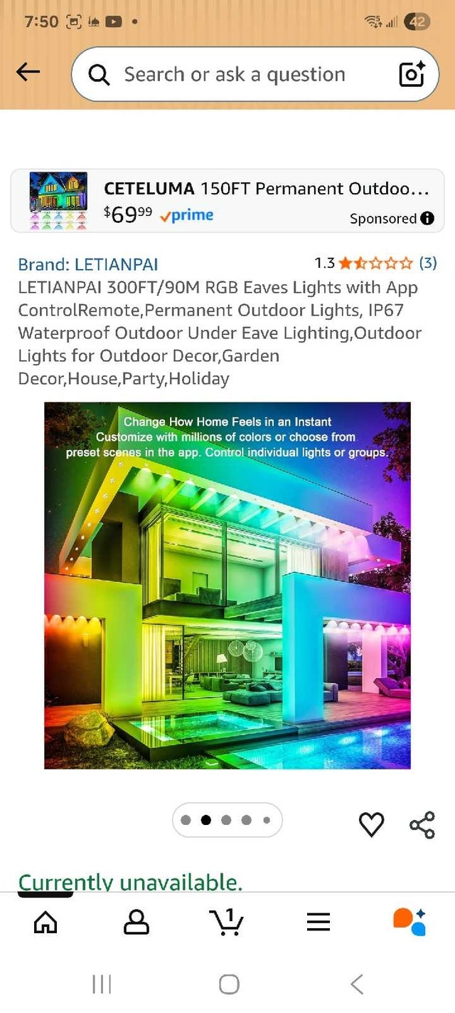 LETINPAI RGB Eaves Lights 300FT - photo 2