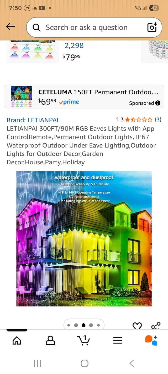 LETINPAI RGB Eaves Lights 300FT - photo 3