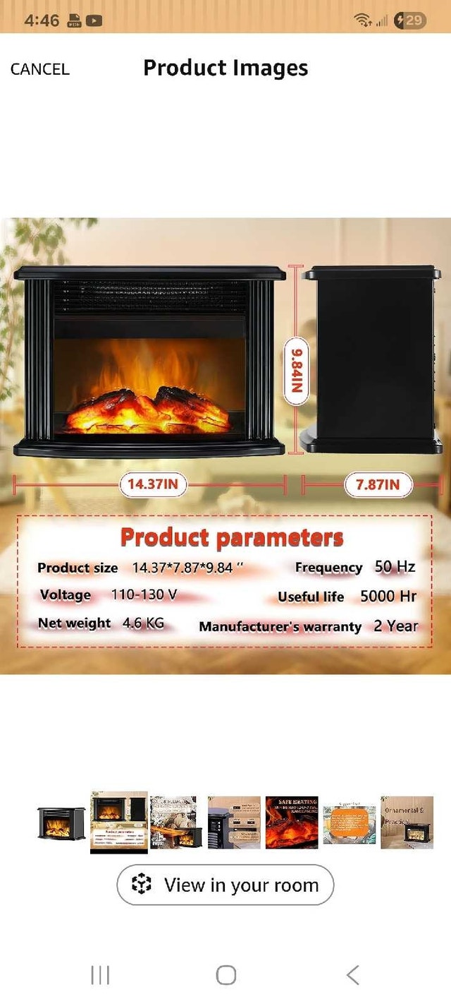 Donyer Power Electric Fireplace - photo 5