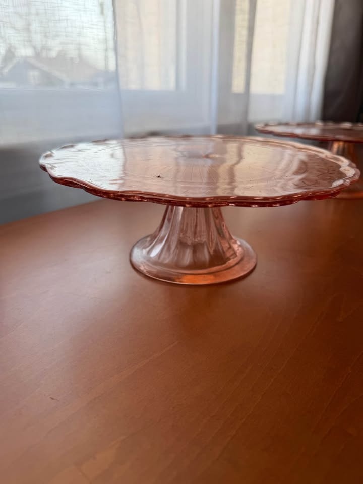2 Vintage 40's Fostoria Fairfax Pink Dessert Plates - photo 2