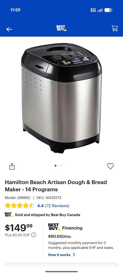 Brand New Hamilton Beach Artisan Dough & Bread Maker - photo 4