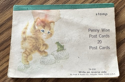 Vintage 15 Penny Wise Postcards - Kitten & Frog
