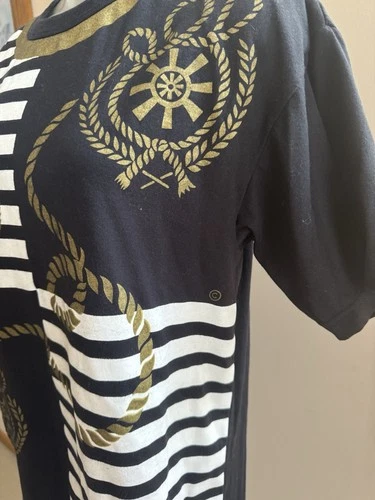 Vintage Lucky Winner Black T Shirt Nautical Theme Size Small - photo 2
