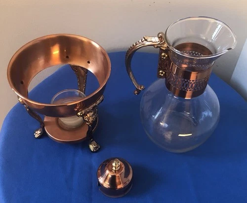 Vintage Princess House Copper Coffee Carafe w/ Stand & Tray - photo 3