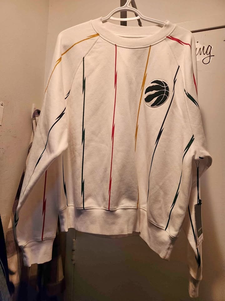 NBA Toronto Raptors Womens XL White Lightning Sweatshirt