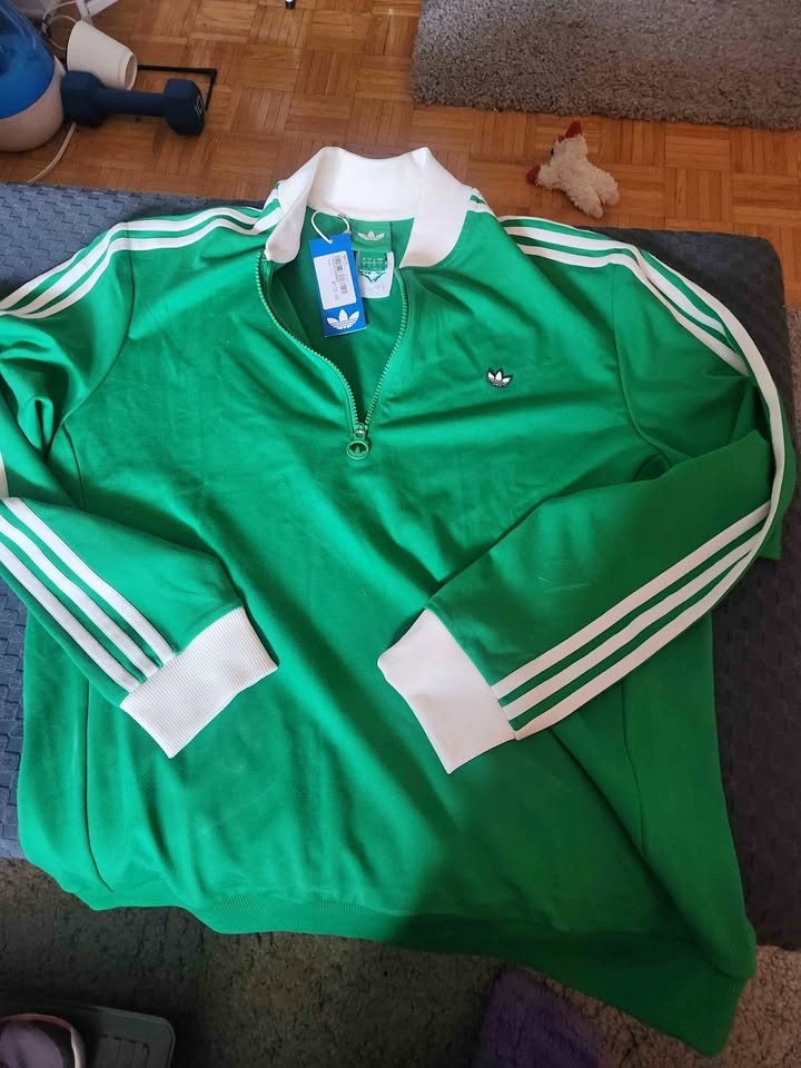 New Adidas Green Quarter Zip Track Top L