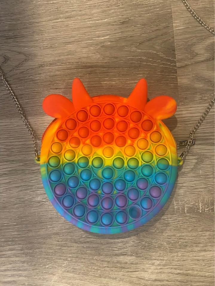 NWOT Vibrant Rainbow Fidget Pop It Purse - photo 3