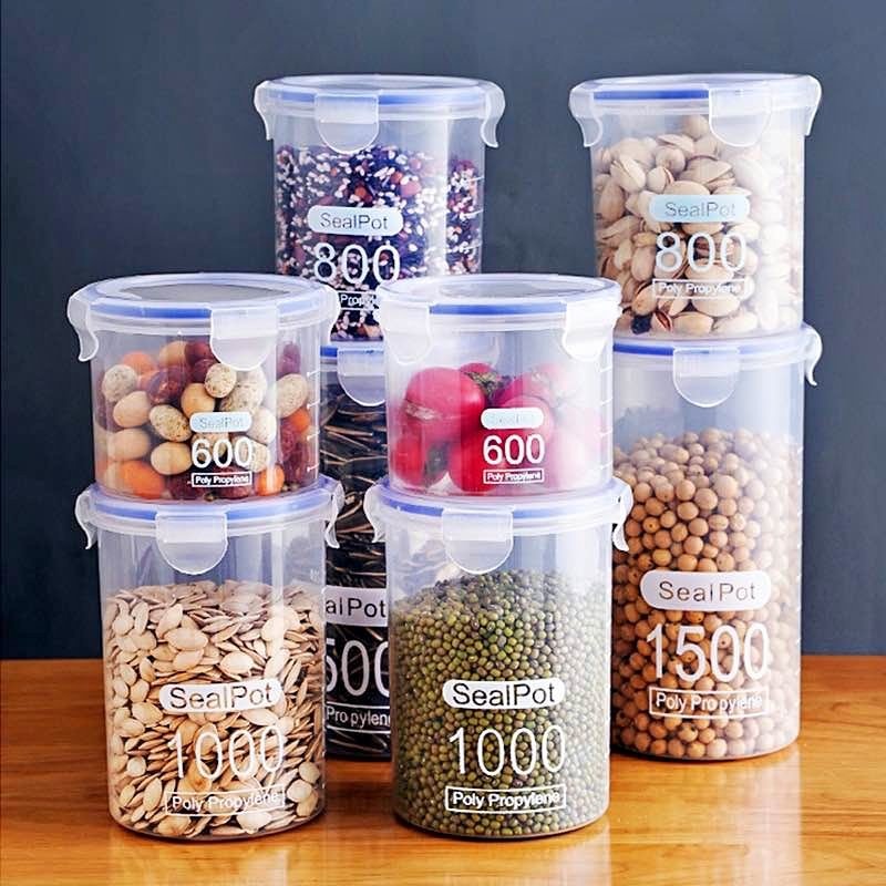 Dry food containers set 500ml, 800ml, 1000ml