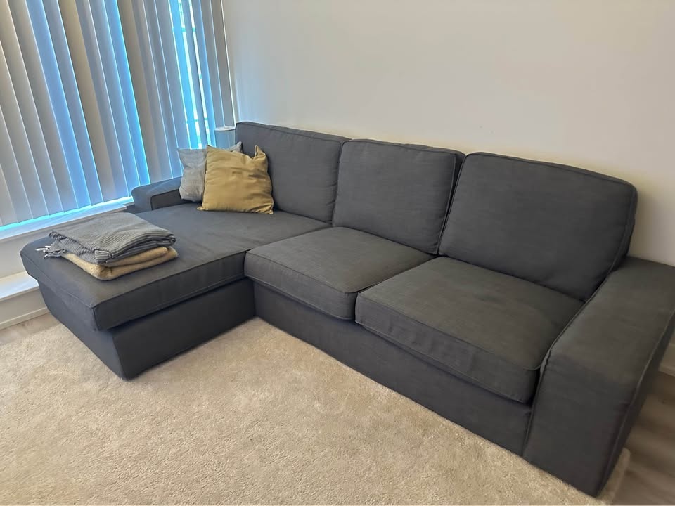 IKEA KINIK Grey L-Shaped Couch - photo 3
