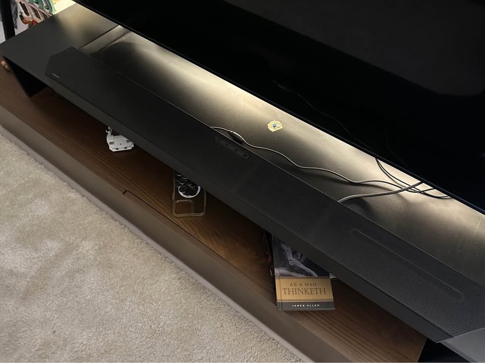 TV Stand - Dark Wood & Black - photo 3