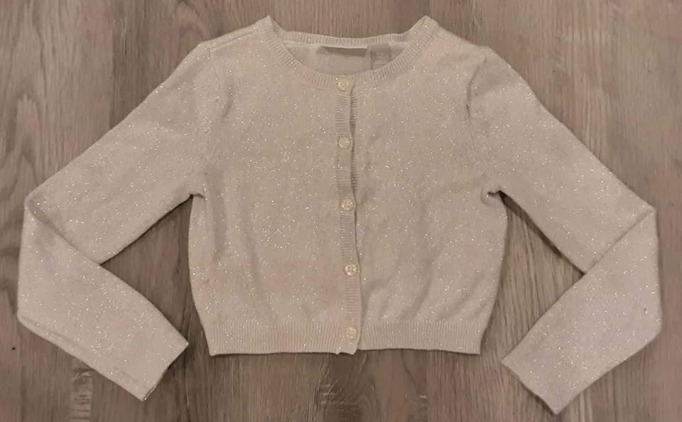 EUC Children's Place Sparkle Silver Party Cardigan (Size 5-6)