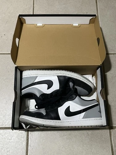Air Jordan 1 Low Shadow Toe Gray Black 553558-052 Mens Sz 8