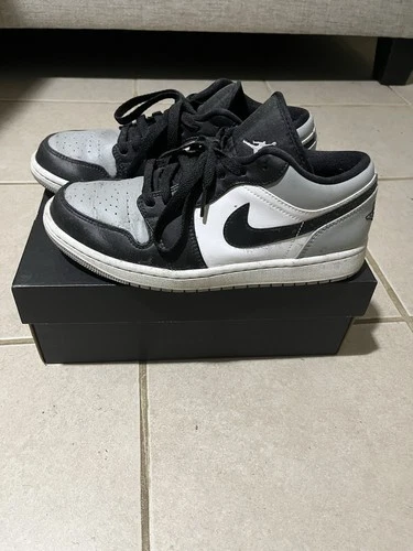Air Jordan 1 Low Shadow Toe Gray Black 553558-052 Mens Sz 8 - photo 2