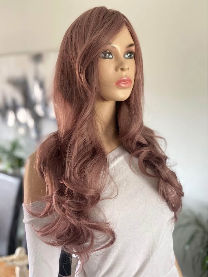 NWOT 28" Long Wavy Mauve Purple Synthetic Wig w Bangs 2298 - photo 3