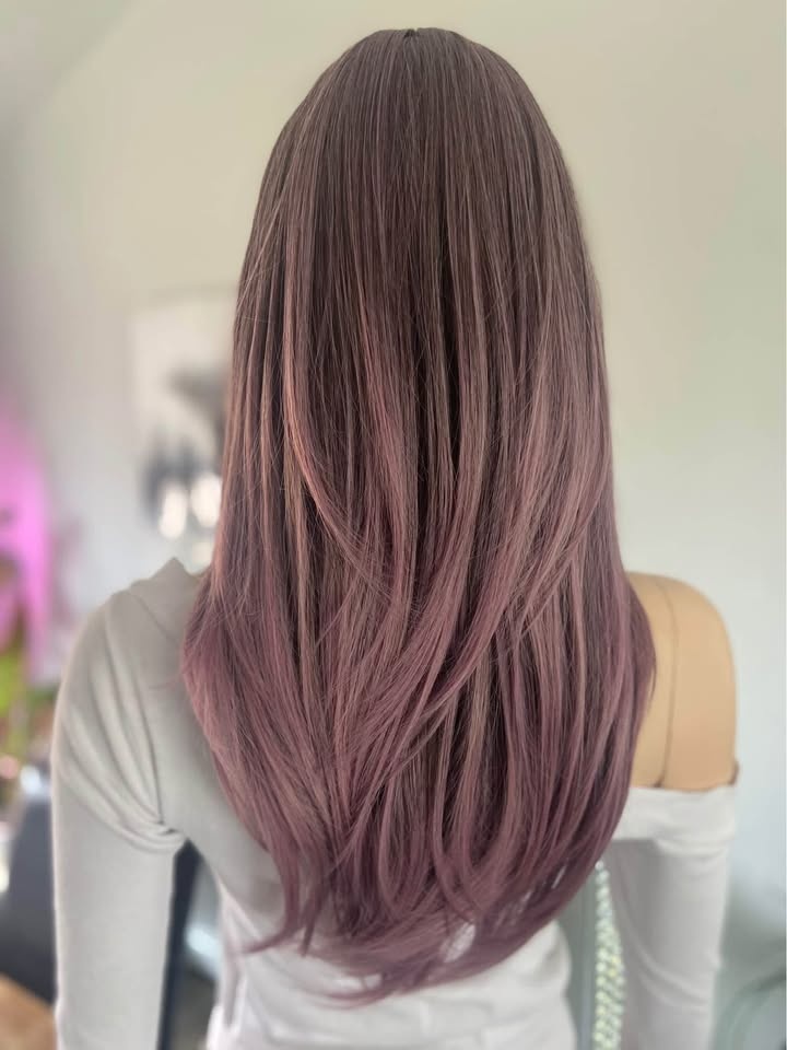 NWT Long Straight Ombré Purple Pink Synthetic Wig 2300 - photo 2