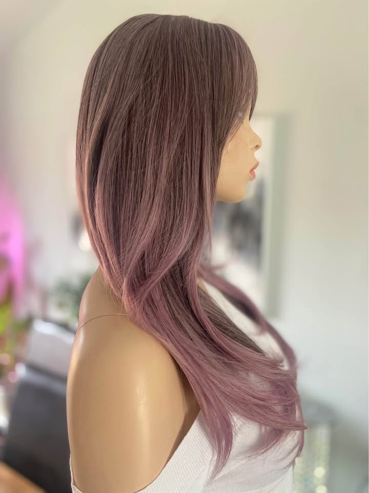NWT Long Straight Ombré Purple Pink Synthetic Wig 2300 - photo 4