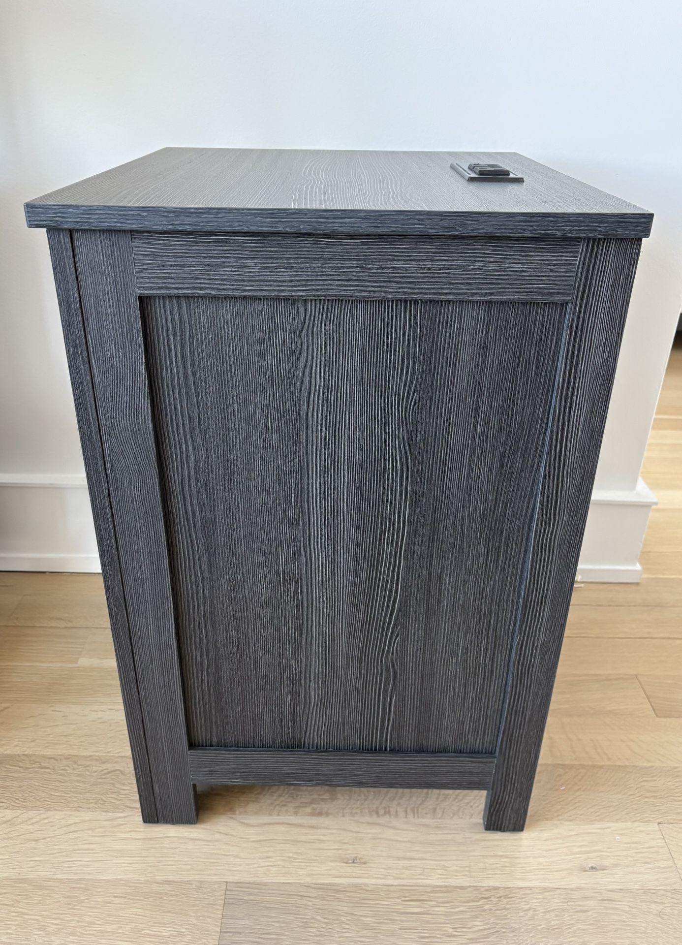 Brand New Dark Grey Nightstand With Charging Station - photo 5