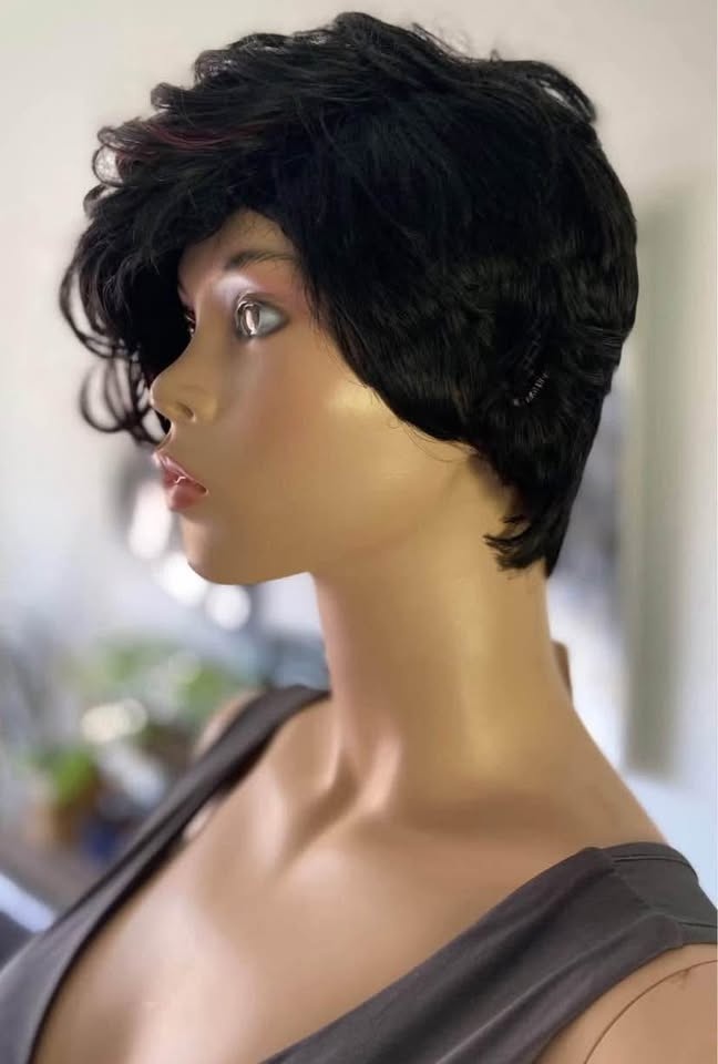 NWT Pixie Style Short Asymmetrical Blk/Red Synthetic Wig 678 - photo 5