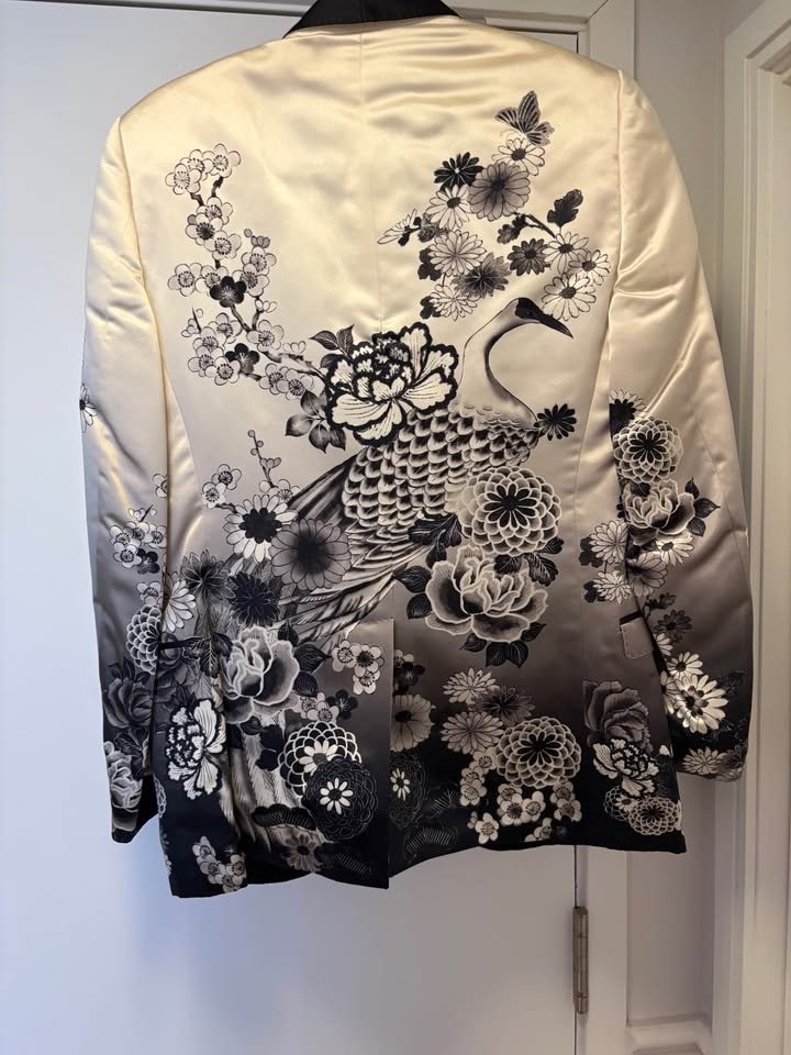 Dolce & Gabbana Silk Crane Floral Tuxedo Blazer - IT 46 / XS-S - photo 3
