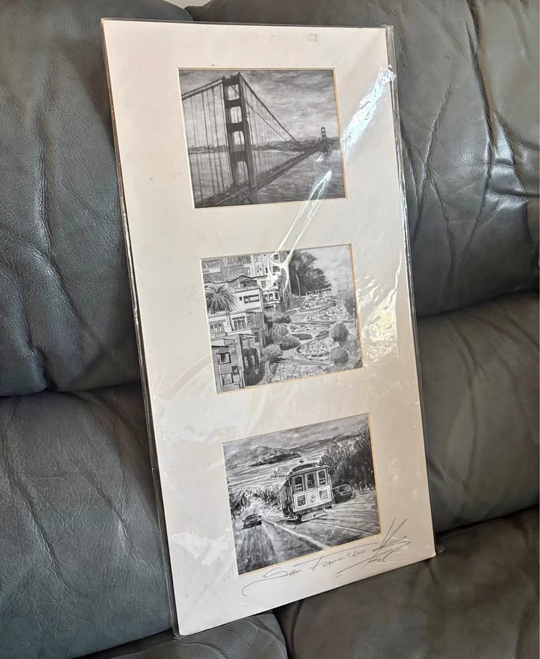 Signed lithograph iconic San Francisco scenes by Basia & Yuriy.