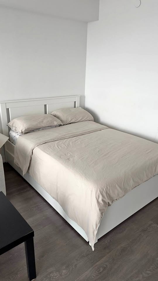 Songesand Double Bed with Mattress and 2 Drawers