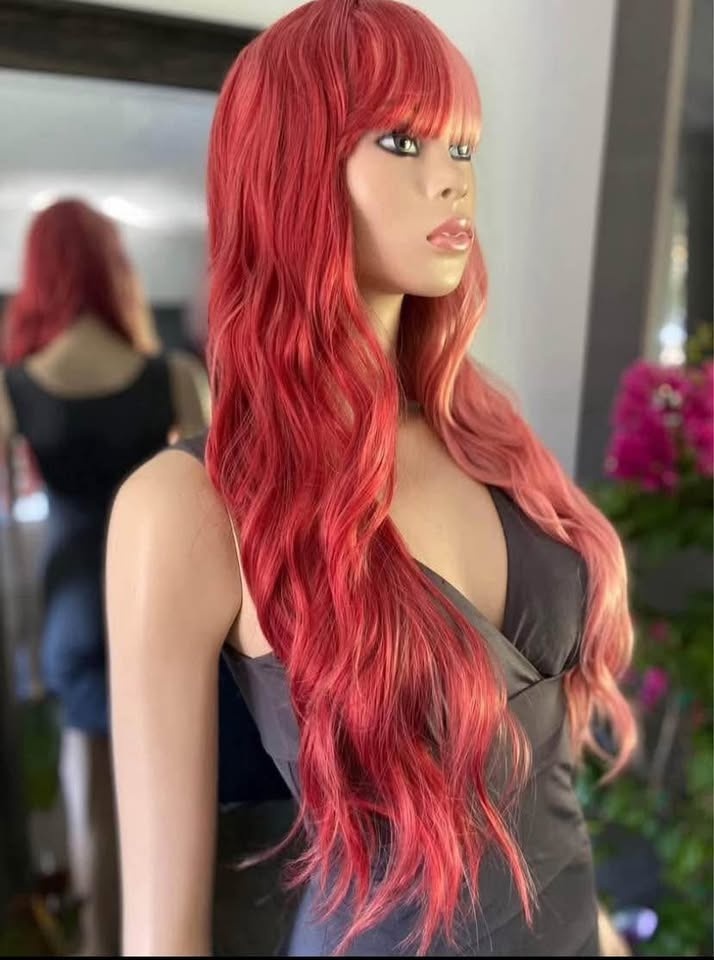 NWOT 2-Tone Pink Long Wavy Synthetic Wig w Bangs 2190 - photo 4