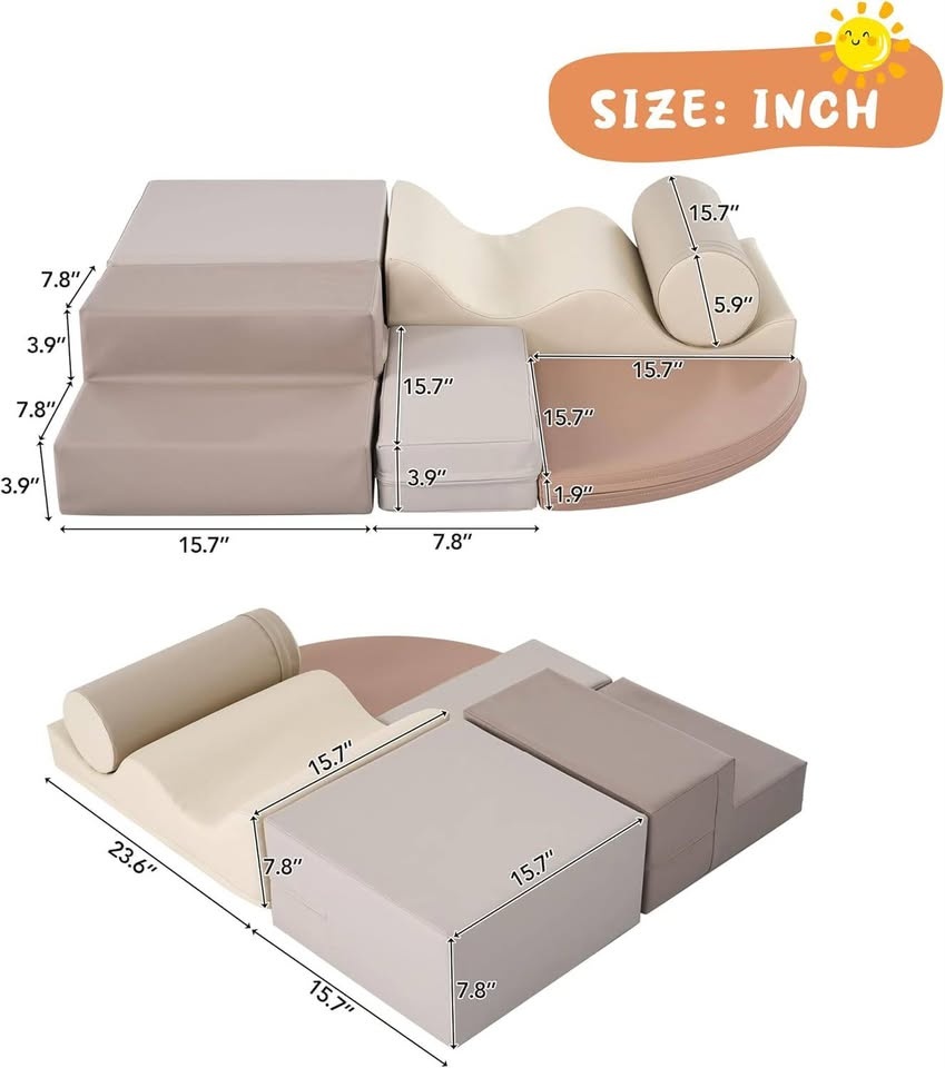 BABY 6-PIECE FOAM CLIMBING BLOCKS / PLAY GYM - photo 3
