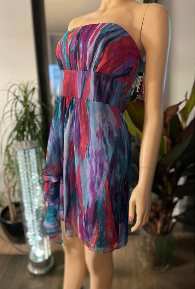 NWT Laundry by Shelli Segal Purple Chiffon Dress Sz 2 509, 606 - photo 2