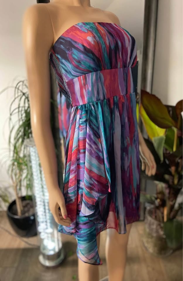 NWT Laundry by Shelli Segal Purple Chiffon Dress Sz 2 509, 606 - photo 3
