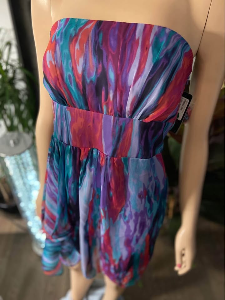 NWT Laundry by Shelli Segal Purple Chiffon Dress Sz 2 509, 606 - photo 4
