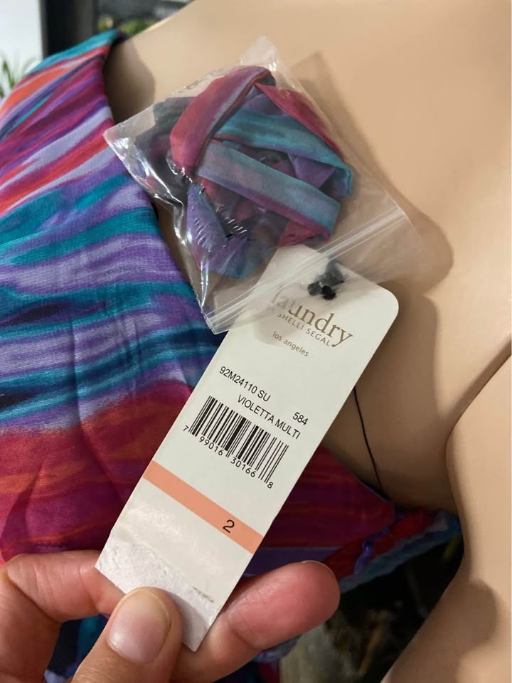 NWT Laundry by Shelli Segal Purple Chiffon Dress Sz 2 509, 606 - photo 5