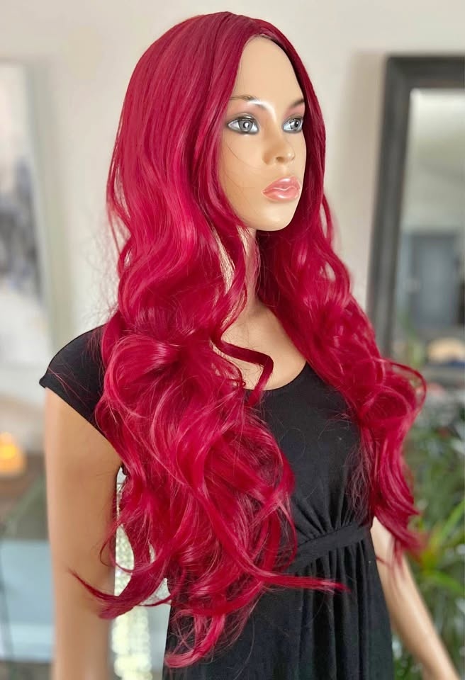 NWOT 34” Long Deep Red Little Mermaid Poison Ivy Wig 2242