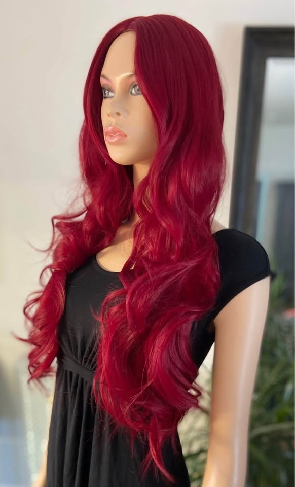 NWOT 34” Long Deep Red Little Mermaid Poison Ivy Wig 2242 - photo 2