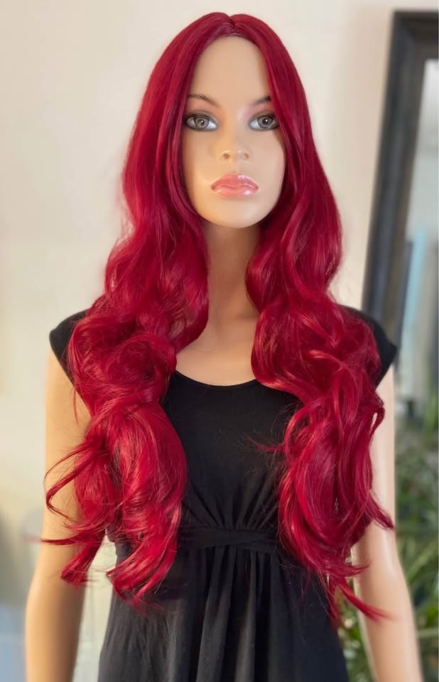 NWOT 34” Long Deep Red Little Mermaid Poison Ivy Wig 2242 - photo 3