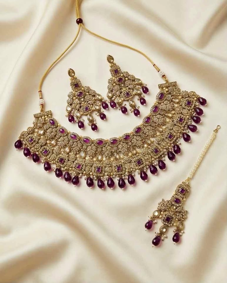 Royal Deep Purple Bridal Jewelry Set – Premium Wedding Collectio