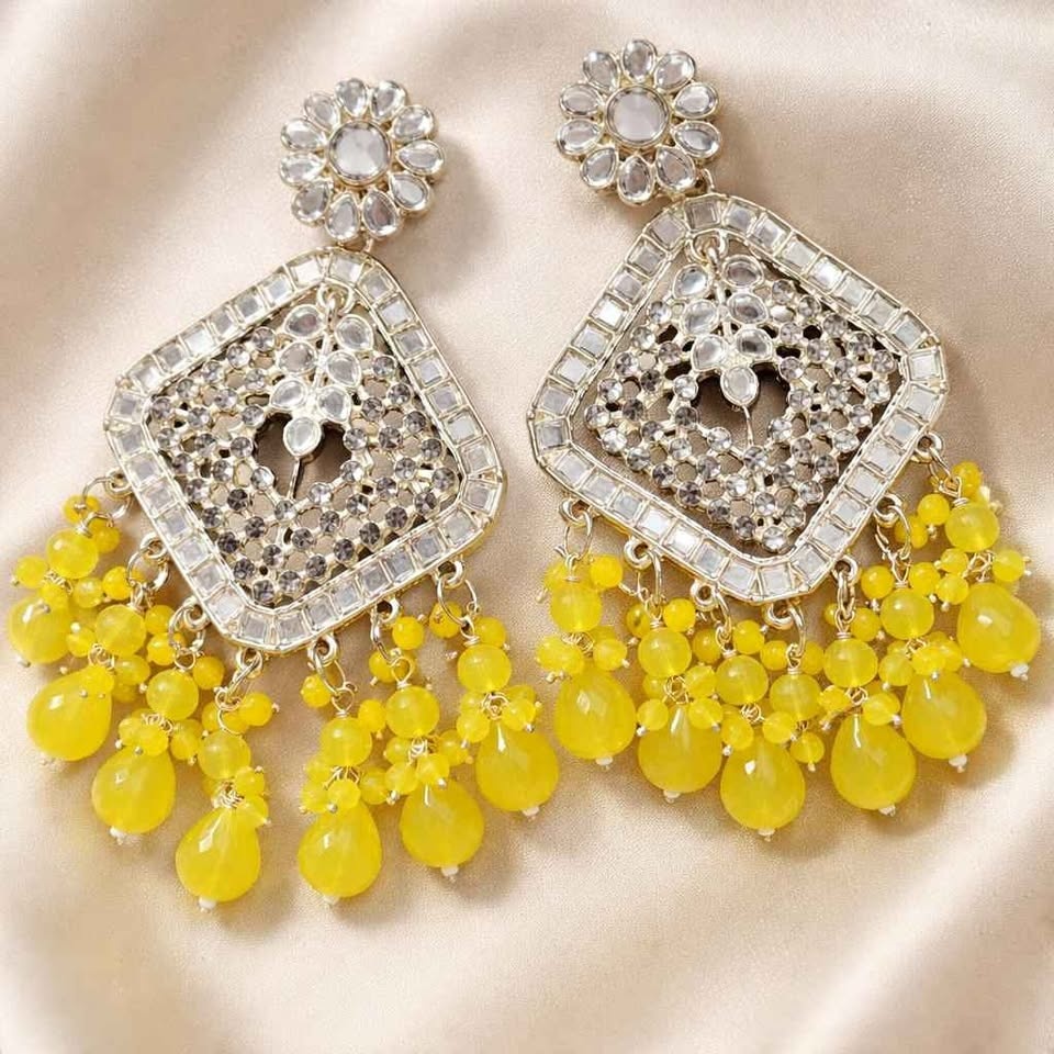 Earrings with Yellow Beads
