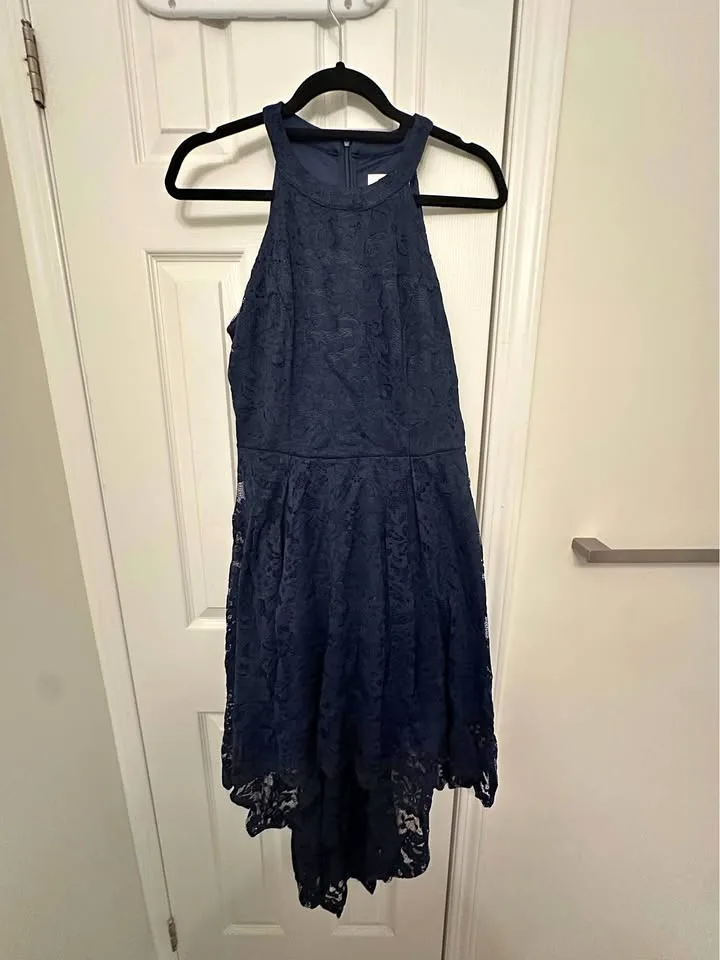 Blue Lace Halter Dress thumbnail