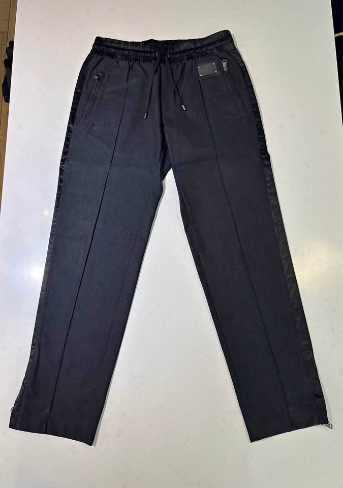 Dolce & Gabbana Charcoal Wool-Blend Track Pants - Size S/M