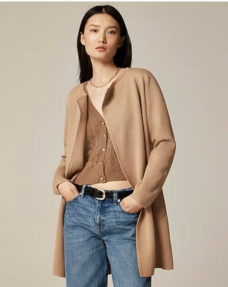 J.Crew Women's Juliette Collarless Sweater-Blazer - Size Small 🧡 - photo 2