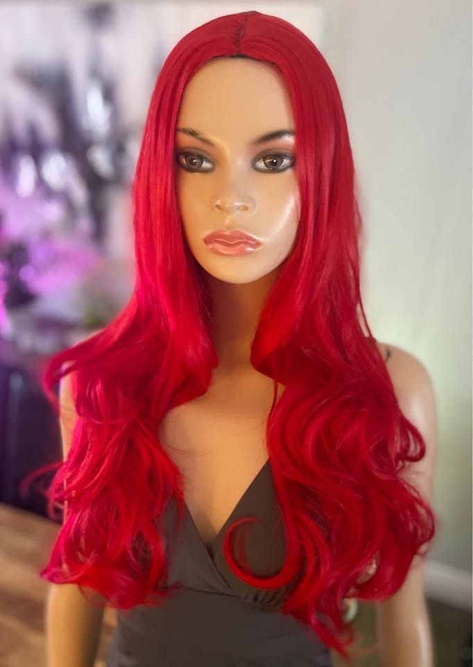 NWT: 26” Long Wavy Layered Bright Red Synthetic Wig 2263 - photo 5