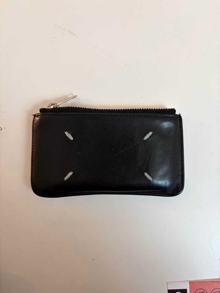 Maison Margiela Black Leather 4 Stitch Card Holder Wallet