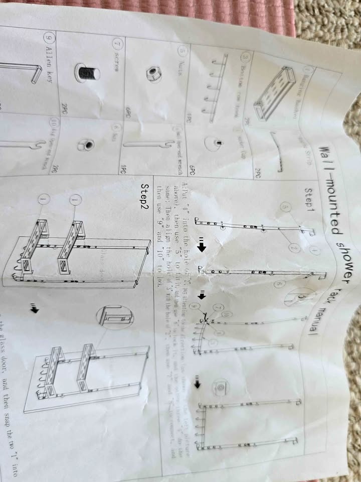 Wall mounted shower rack