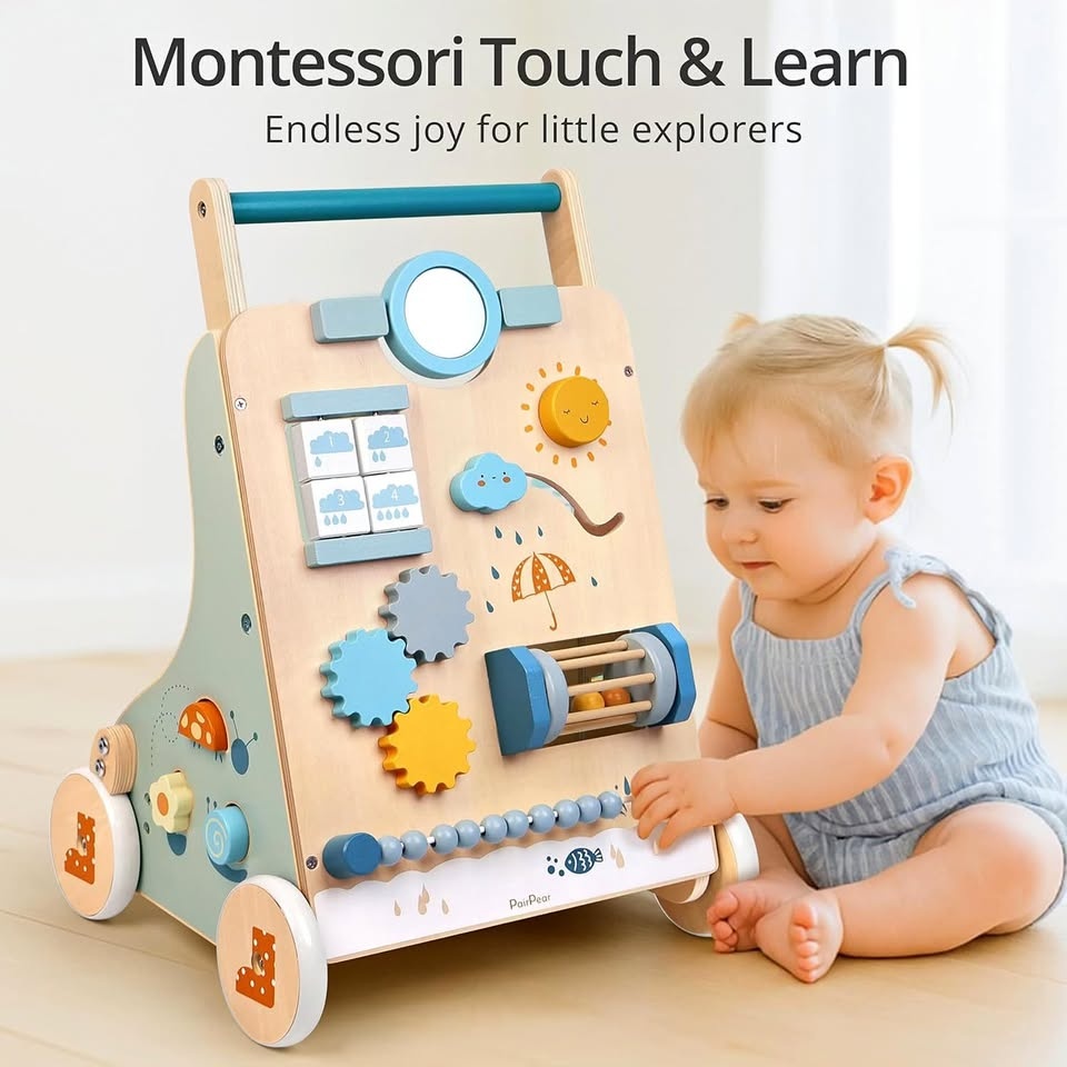 MONTESSORI WOOD BABY ACTIVITY WALKER