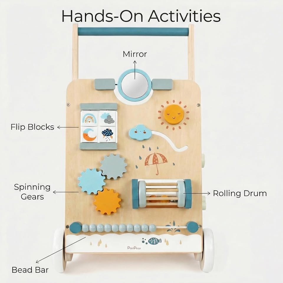 MONTESSORI WOOD BABY ACTIVITY WALKER - photo 3