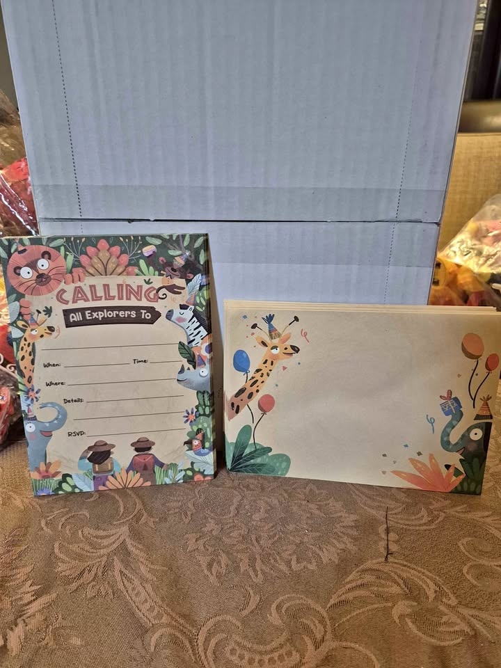 Safari Theme Invitations and Envelopes