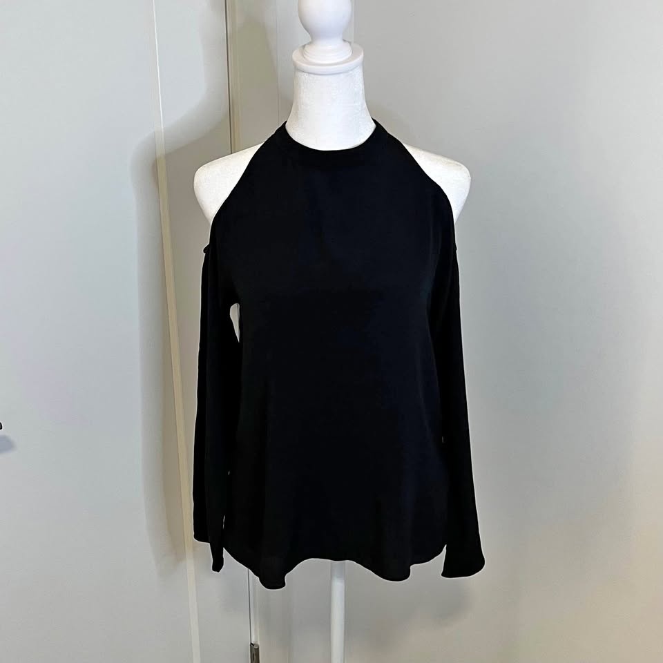 Wilfred Free Long Sleeve Blouse with Shoulder Cutouts - Size S