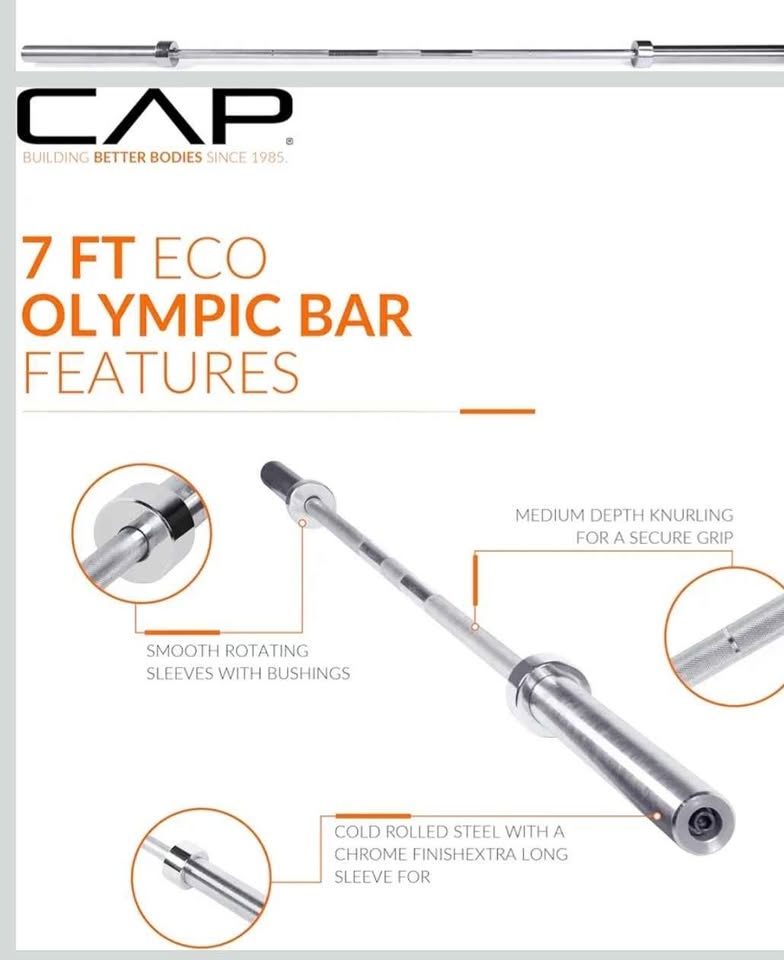 7' Olympic Barbell - Chrome - photo 3